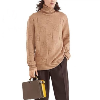 펜디 남성 터틀넥 카멜 니트 - Fendi Mens Camel Sweaters - fe21x