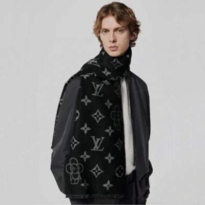 루이비통 남/녀 블랙 머플러 - Louis vuitton Unisex Black Muffler - lv269x