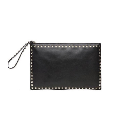 발렌티노 남/녀 블랙 스터드 클러치 - Valentino Unisex Black Clutch Bag - va381x