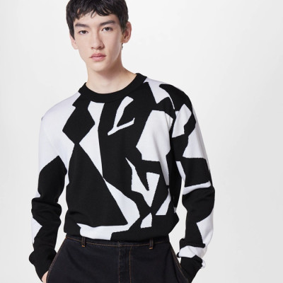 루이비통 남성 블랙 크루넥 니트 - Louis vuitton Mens Black Sweaters - lv288x