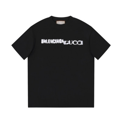 발렌시아가 남성 크루넥 블랙 반팔티 - Balenciaga Mens Black Tshirts - ba122x