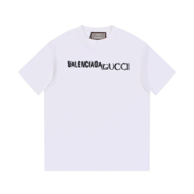 발렌시아가 남성 크루넥 화이트 반팔티 - Balenciaga Mens White Tshirts - ba123x