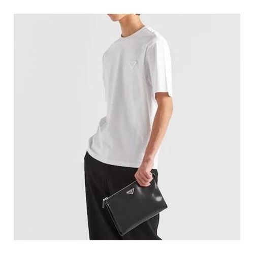 프라다 남성 크루넥 화이트 반팔티 - Prada Mens White Tshirts - pr502x