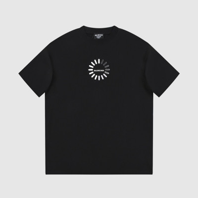 발렌시아가 남성 크루넥 블랙 반팔티 - Balenciaga Mens Black Tshirts - ba125x