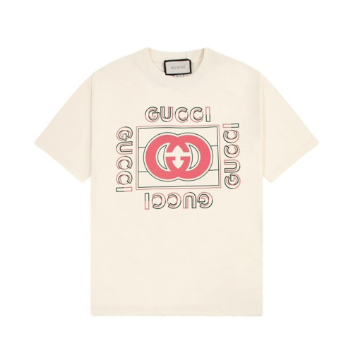 구찌 남/녀 아이보리 크루넥 반팔티 - Gucci Unisex Ivory Tshirts - gu156x