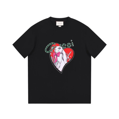 구찌 남/녀 블랙 크루넥 반팔티 - Gucci Unisex Black Tshirts - gu160x