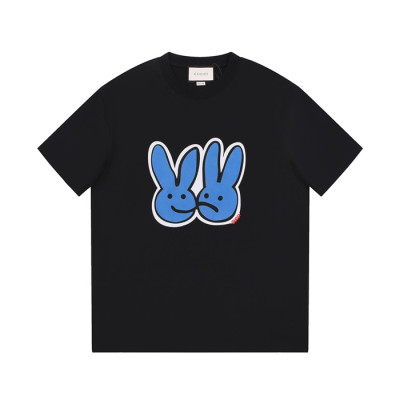 구찌 남/녀 블랙 크루넥 반팔티 - Gucci Unisex Black Tshirts - gu164x