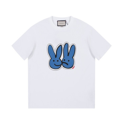 구찌 남/녀 화이트 크루넥 반팔티 - Gucci Unisex White Tshirts - gu165x