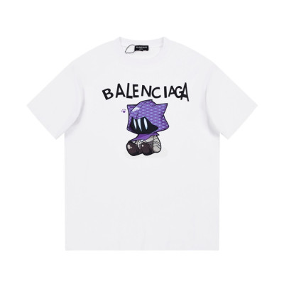 발렌시아가 남성 크루넥 화이트 반팔티 - Balenciaga Mens White Short sleeved T-shirts - ba127x