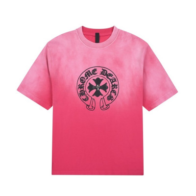 크롬하츠 남성 핑크 크루넥 반팔티 - Chrom Hearts Mens Pink Short sleeved T-shirts - chr471x