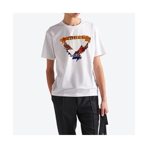프라다 남성 크루넥 화이트 반팔티 - Prada Mens White Tshirts - pr279x