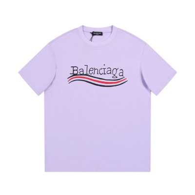 발렌시아가 남성 크루넥 퍼플 반팔티 - Balenciaga Mens Purple Short sleeved T-shirts - ba134x