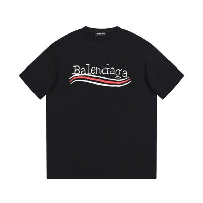 발렌시아가 남성 크루넥 블랙 반팔티 - Balenciaga Mens Black Short sleeved T-shirts - ba136x