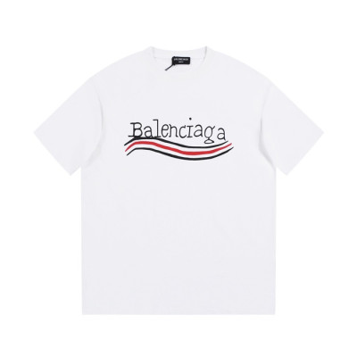 발렌시아가 남성 크루넥 화이트 반팔티 - Balenciaga Mens White Short sleeved T-shirts - ba137x