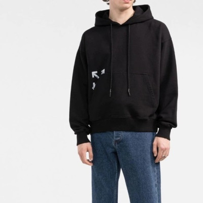 오프화이트 남성 블랙 후드티 - Off-white Mens Black Hoodie - of18x