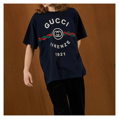 구찌 남/녀 블랙 크루넥 반팔티 - Gucci Unisex Black Short sleeved T-shirts - gu188x