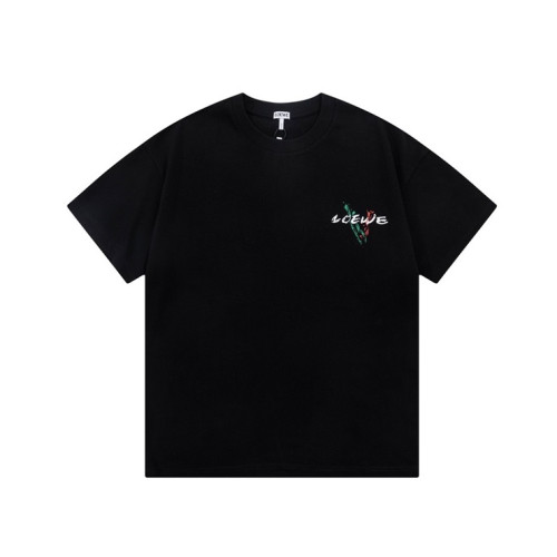 로에베 남/녀 이니셜 블랙 반팔티 - Loewe Unisex Black Short sleeved T-shirts - loe690x