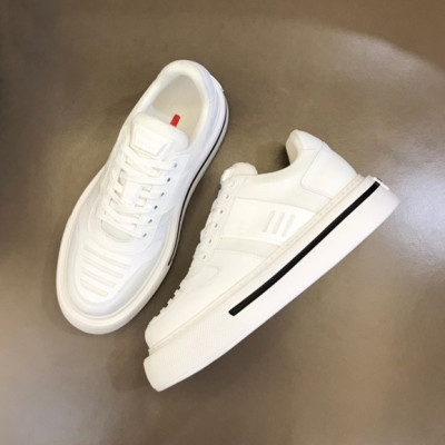 프라다 남성 화이트 스니커즈 - Prada Mens White Sneakers - pr285x