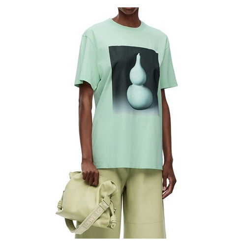로에베 남/녀 이니셜 민트 반팔티 - Loewe Unisex Mint Short sleeved T-shirts - loe696x
