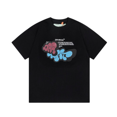 오프화이트 남/녀 모던 블랙 반팔티 - Off white Unisex Black Tshirts - of24x