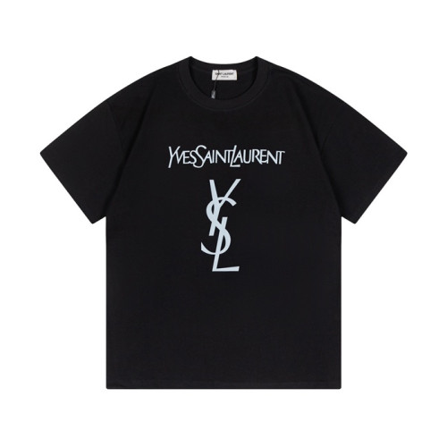 입생로랑 남성 블랙 크루넥 반팔티 - Saint laurent Black Short sleeved Tshirts - ysl331x
