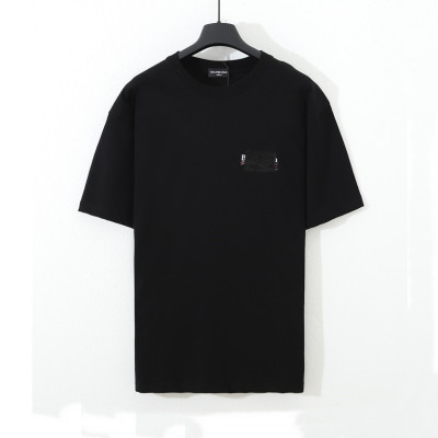 발렌시아가 남/녀 크루넥 블랙 반팔티 - Balenciaga Unisex Black Short sleeved T-shirts - ba155x