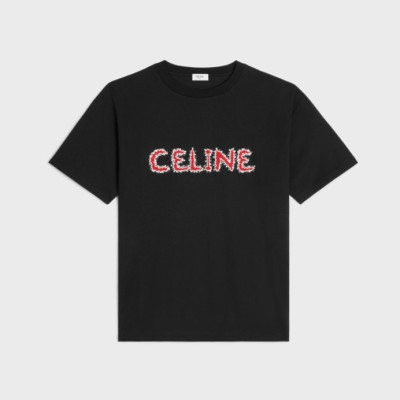 셀린느 남성 크루넥 블랙 반팔티 - Celine Mens Black Short sleeved T-shirts - ce84x