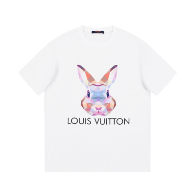 루이비통 남성 화이트 크루넥 반팔티 - Louis vuitton Mens White Short sleeved T-shirts - lv428x