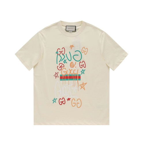 구찌 남/녀 아이보리 크루넥 반팔티 - Gucci Unisex Ivory Short sleeved T-shirts - gu66x