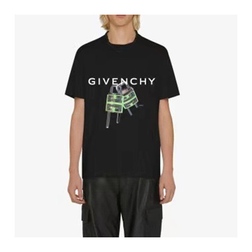 지방시 남성 크루넥 블랙 반팔티 - Givenchy Mens Black Short Sleeved Tshirts - gi179x