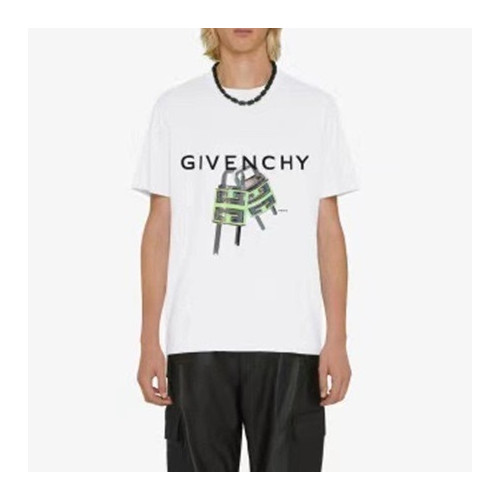 지방시 남성 크루넥 화이트 반팔티 - Givenchy Mens White Short Sleeved Tshirts - gi180x