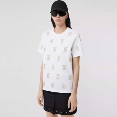 버버리 남/녀 화이트 크루넥 반팔티 - Burberry Unisex White Tshirts - bu93x