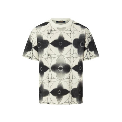 루이비통 남성 블랙 크루넥 반팔티 - Louis vuitton Mens Black Short sleeved T-shirts - lv511x