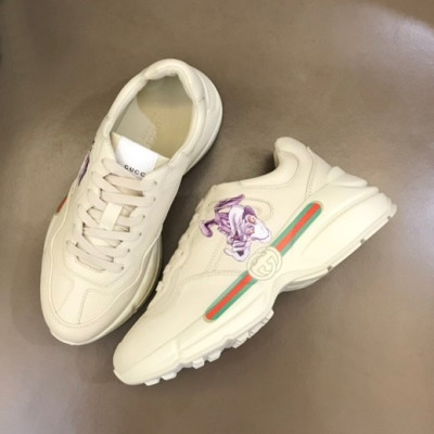 구찌 남/녀 아이보리 라이톤 - Gucci Unisex Ivory Sneakers - gu272X