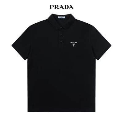 프라다 남성 블랙 폴로 반팔티 - Prada Mens Black Short sleeved Tshirts - pr314