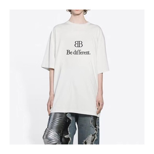 발렌시아가 남성 크루넥 화이트 반팔티 - Balenciaga Mens White Short sleeved T-shirts - ba184x