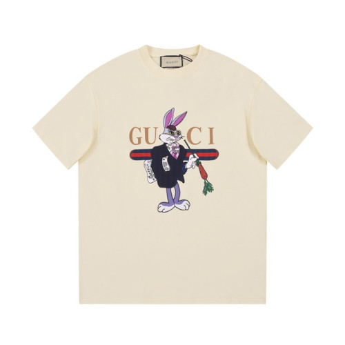 구찌 남/녀 아이보리 크루넥 반팔티 - Gucci Unisex Ivory Short sleeved T-shirts - gu303x