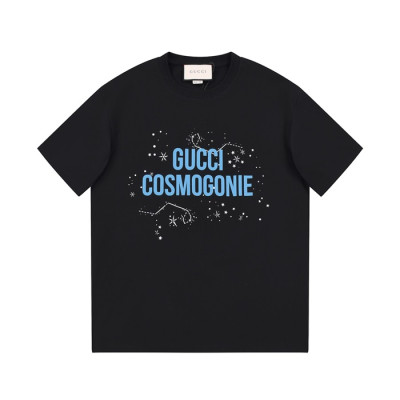 구찌 남/녀 블랙 크루넥 반팔티 - Gucci Unisex Black Short sleeved T-shirts - gu304x