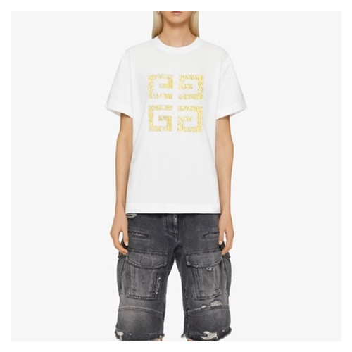 지방시 남/녀 크루넥 화이트 반팔티 - Givenchy Unisex White Short Sleeved Tshirts - gi192x
