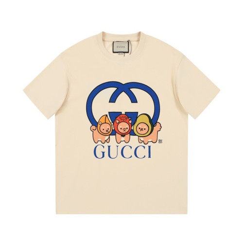 구찌 남/녀 아이보리 크루넥 반팔티 - Gucci Unisex Ivory Short sleeved T-shirts - gu310x