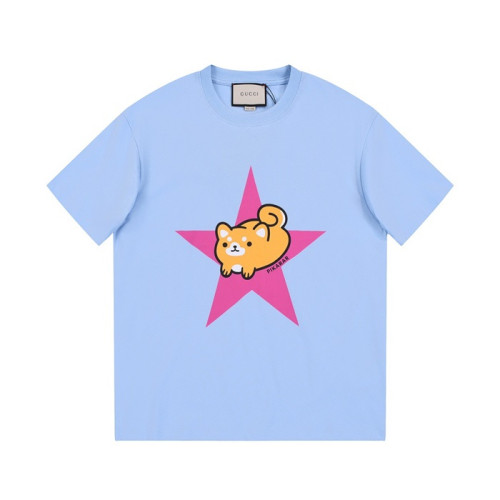 구찌 남/녀 블루 크루넥 반팔티 - Gucci Unisex Blue Short sleeved T-shirts - gu312x
