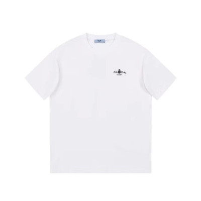 프라다 남성 화이트 반팔티 - Prada Mens White Tshirts - pr324x