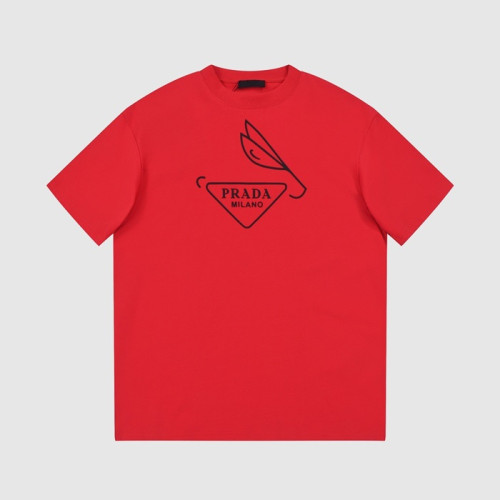프라다 남성 레드 크루넥 반팔티 - Prada Mens Red Short sleeved Tshirts - pr331x