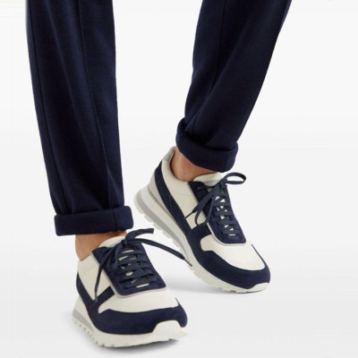 브루넬로쿠치넬리 남성 펀칭 패널 스니커즈 - Brunello Cucinelli Mens Punching Panel Sneakers - bru24x