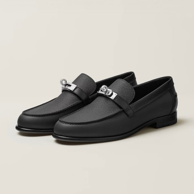 에르메스 여성 시그니처 블랙 로퍼 - Hermes Womens Black Loafer - he77x