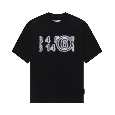 메종마르지엘라 남/녀 크루넥 블랙 반팔티 - Maison Margiela Unisex Black Tshirts - mai123x