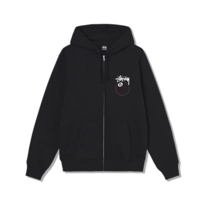 스터시 남성 블랙 집업 후드티 - Stussy Mens Black Hoodie - stu05x