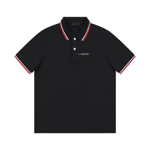 프라다 남성 블랙 폴로 반팔티 - Prada Mens Black Short sleeved Tshirts - pr344x