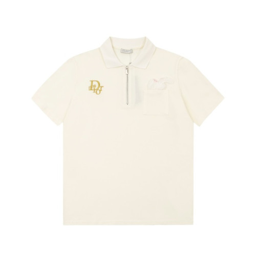 디올 남성 아이보리 폴로 반팔티 - Dior Mens Ivory Short sleeved Tshirts - di334x