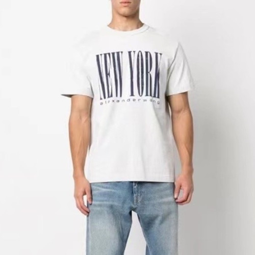알렉산더왕 남성 이니셜 그레이 반팔티 - Alexander wang Mens Gray Short sleeved Tshirts - alx230x